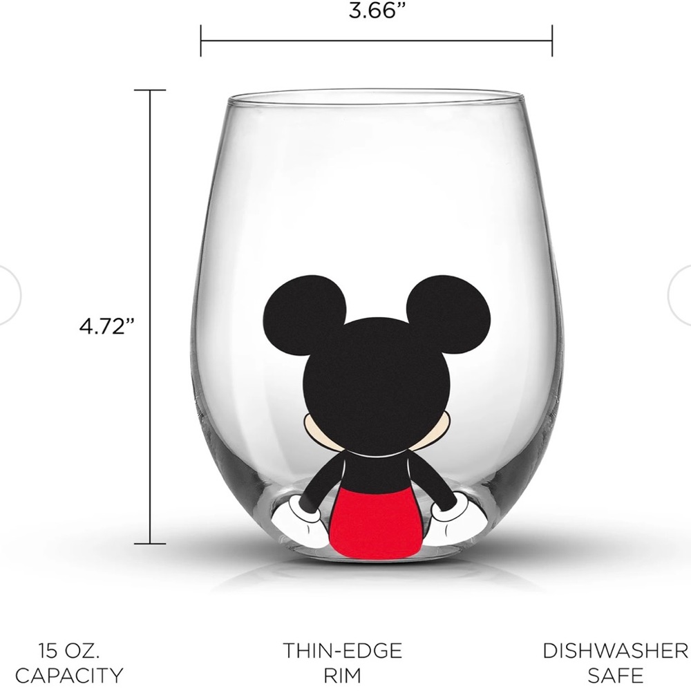 JoyJolt Disney Squad Stemless Limited Edition Drinking Glasses Set of 4, 15oz - Picture 9 of 9
